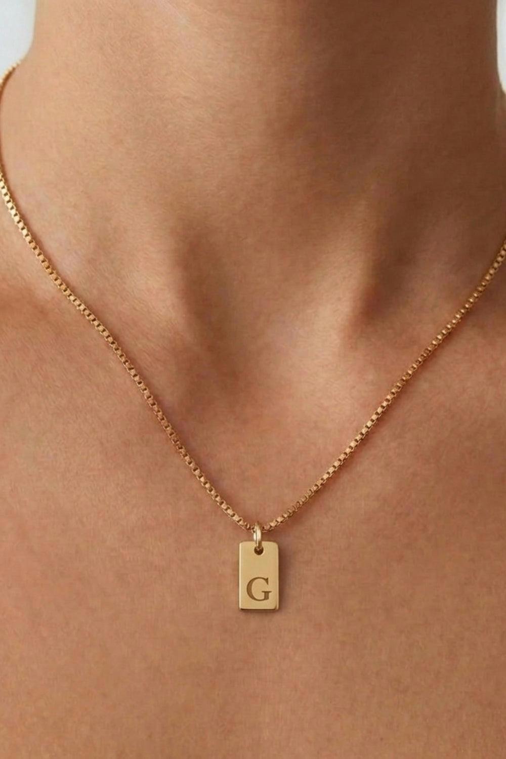Serla Initial Pendant Gold Plated Necklace Letter G