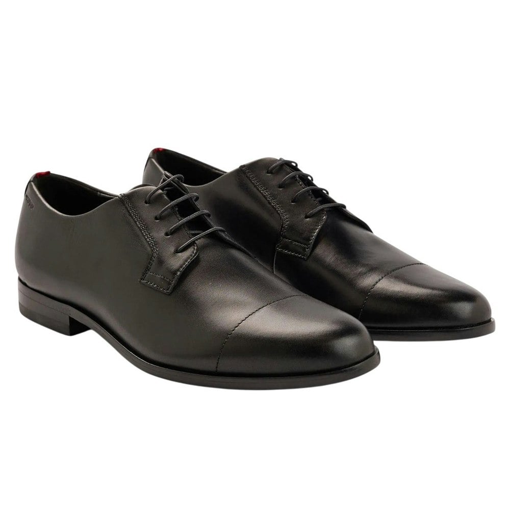 Hugo Mens Ruston Leather Derby Shoes - Black