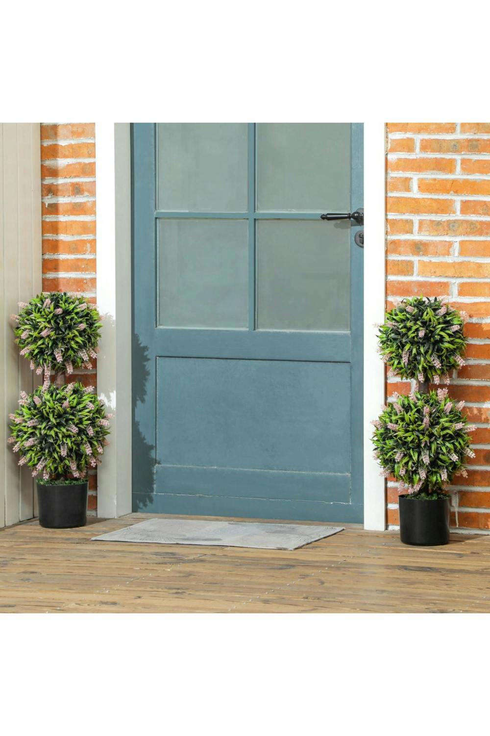 Dyzi Artificial Topiary Ball Tree Set 70cm Potted Indoor Outdoor
