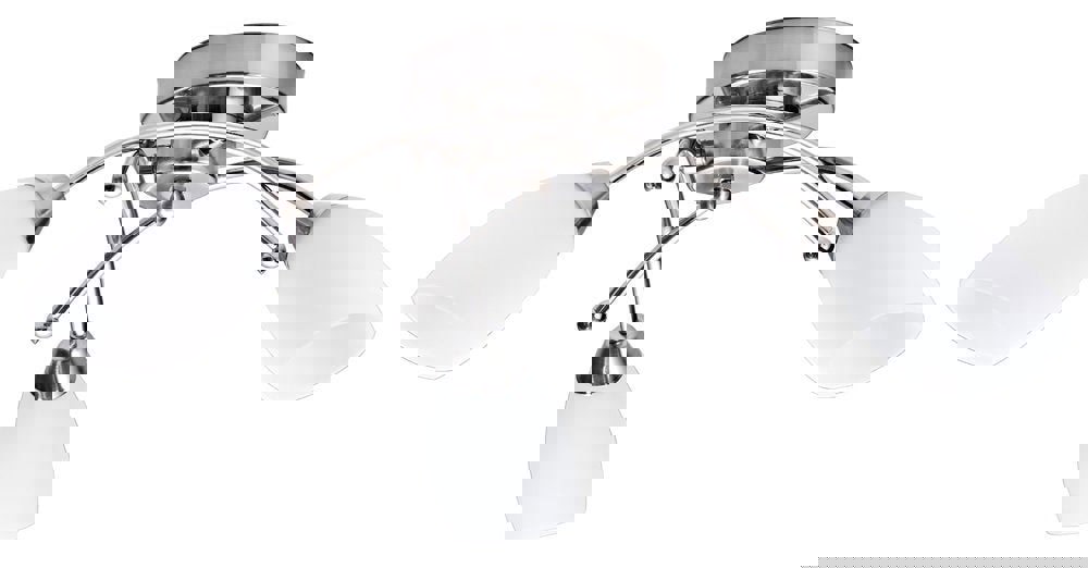 Contemporary 3 Arm Brushed Satin Chrome Ceiling Light Fitting Image 1