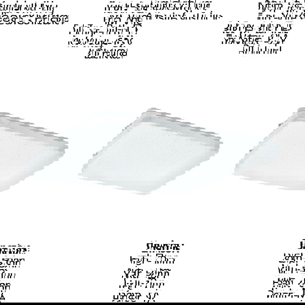 2 PACK Wall Flush Ceiling Light White Shade White With Crystal Effect LED 49.5W Loops