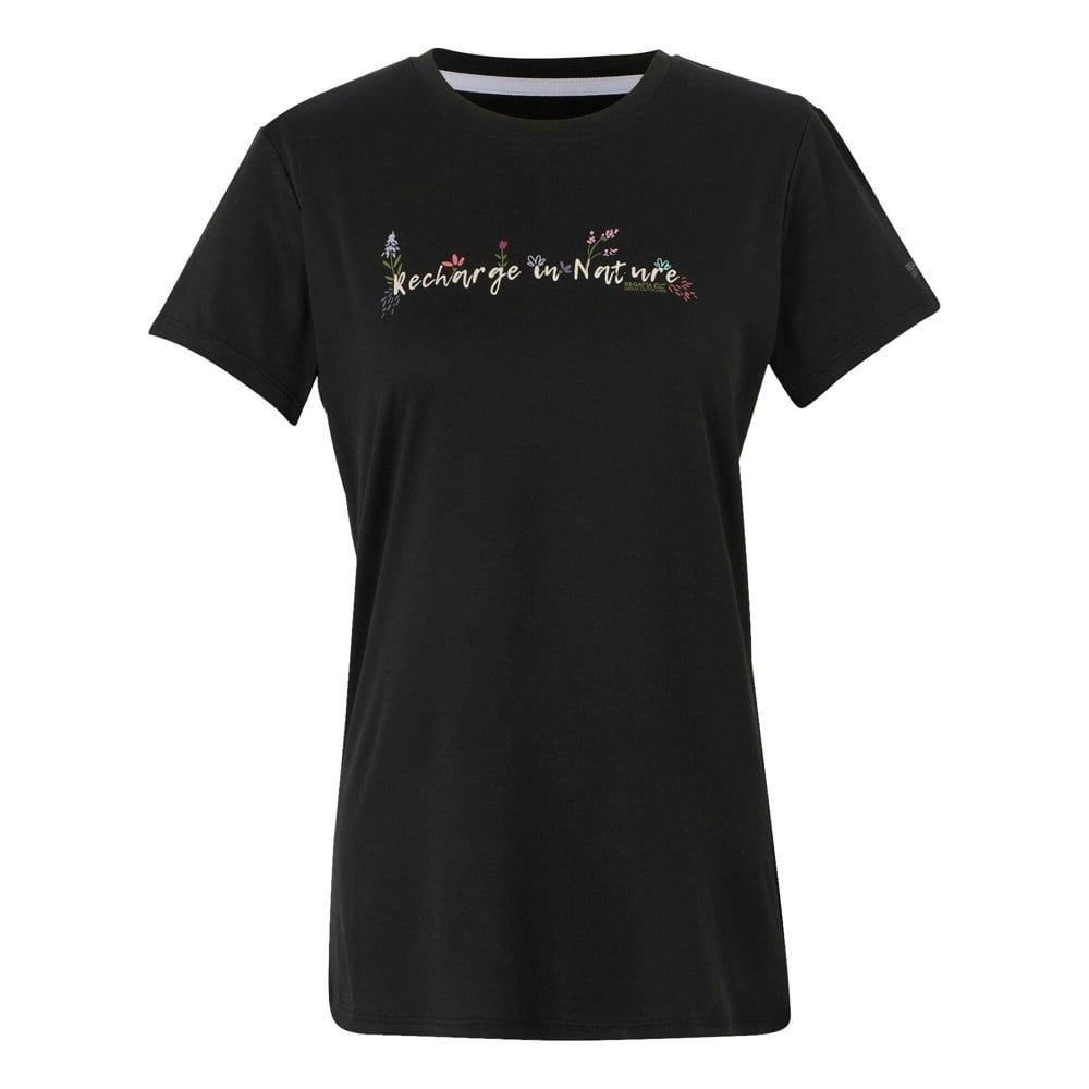 Regatta Womens/Ladies Fingal IX Text T-Shirt - Black