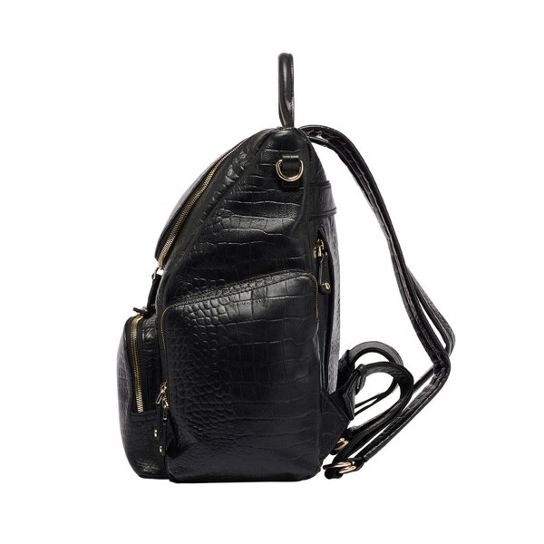 KeriKit England Amber Embossed Leather Backpack - Black