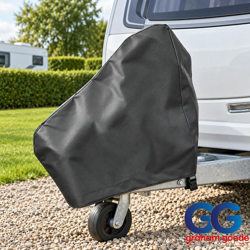 HTD Caravan Hitch Cover Charcoal Black HTD Faux Leather Tow Hitch Protector