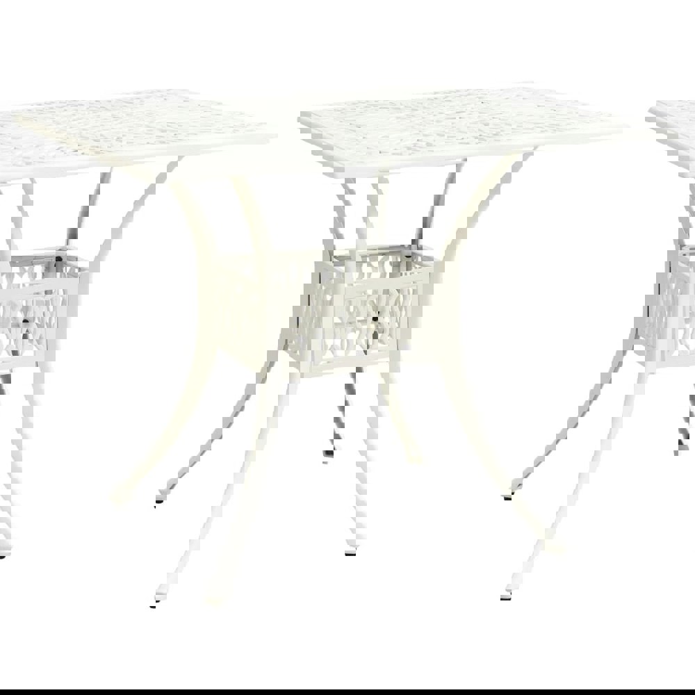 Berkfield Garden Table White 90x90x73 cm Cast Aluminium