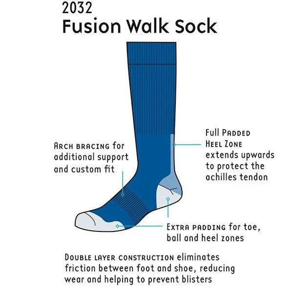 1000 Mile Mens Double Layer Fusion Walking Socks Charcoal