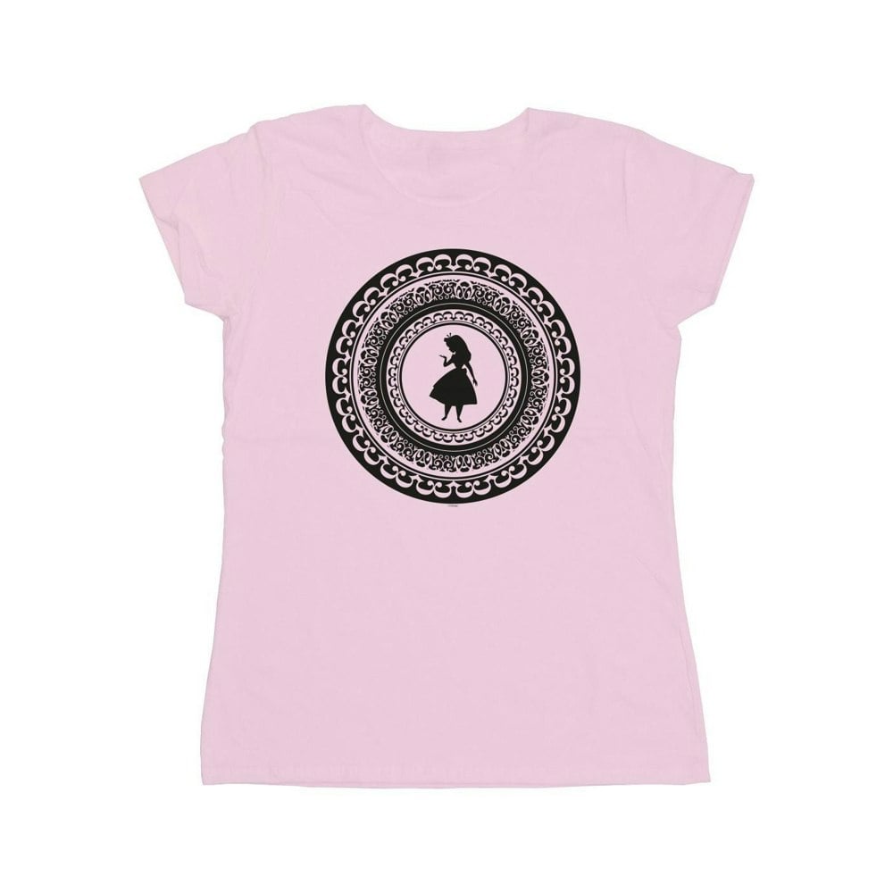 Disney Womens/Ladies Alice In Wonderland Circle Cotton T-Shirt - Baby Pink