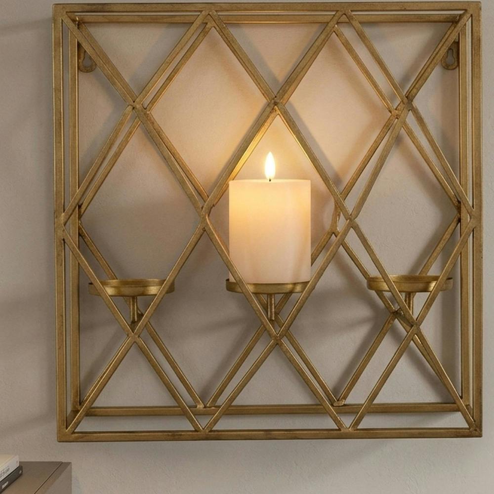 Garden Greatness Maison Mounted Square Criss-Cross Candle Holder