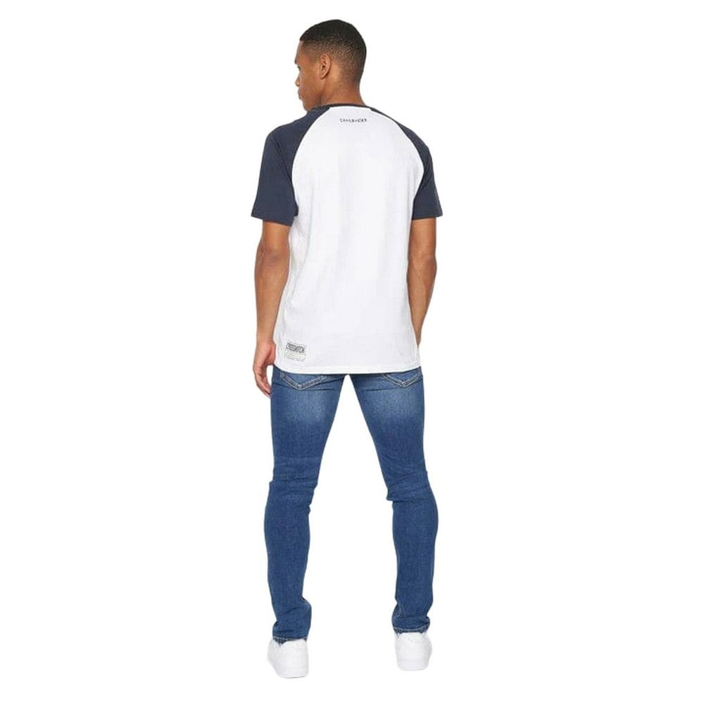 Crosshatch Mens Plotmar T-Shirt - Navy/White