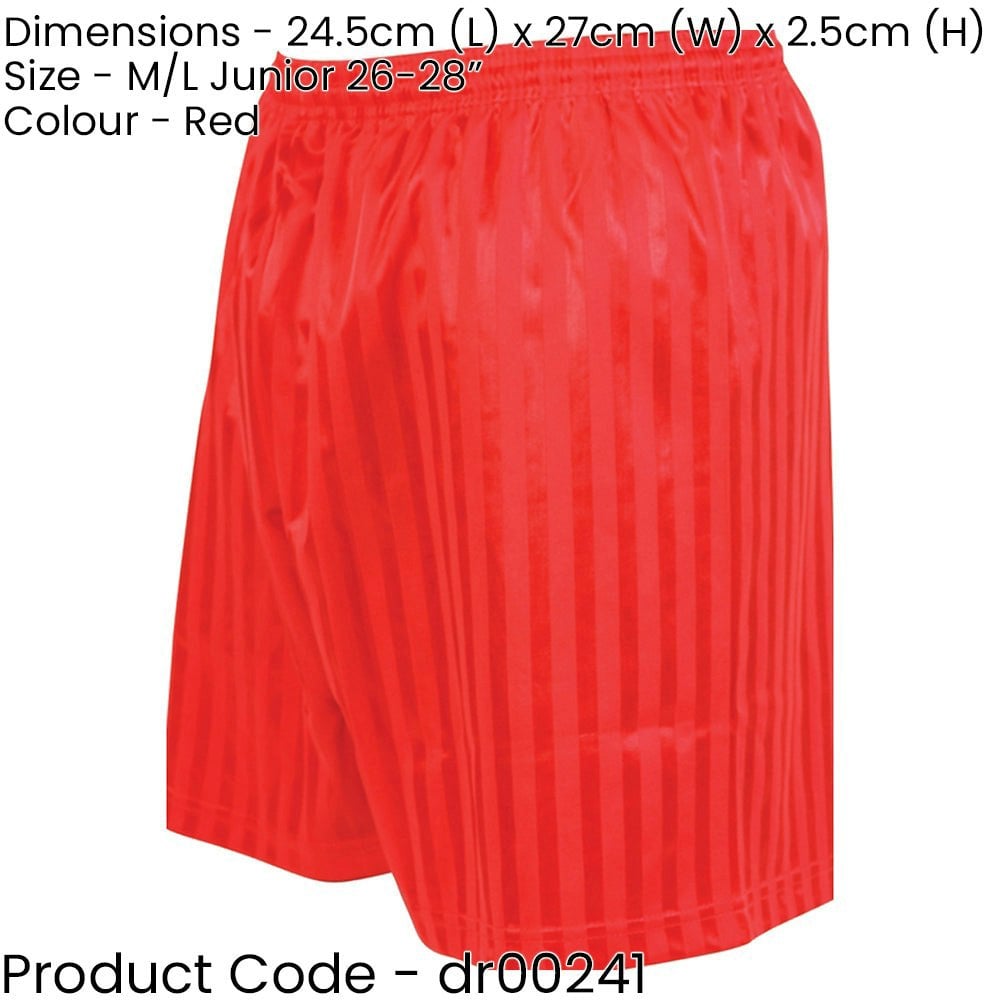 M/L - RED Junior Sports Continental Stripe Training Shorts Bottoms - Football