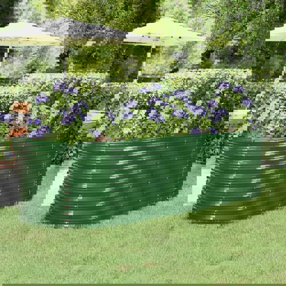 Berkfield Garden Raised Bed Powder-coated Steel 249x100x68 cm Green