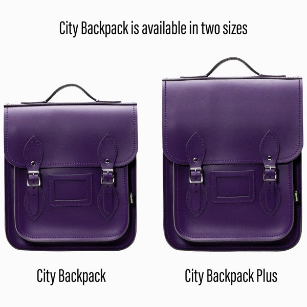 Zatchels Handmade Leather City Backpack - Purple