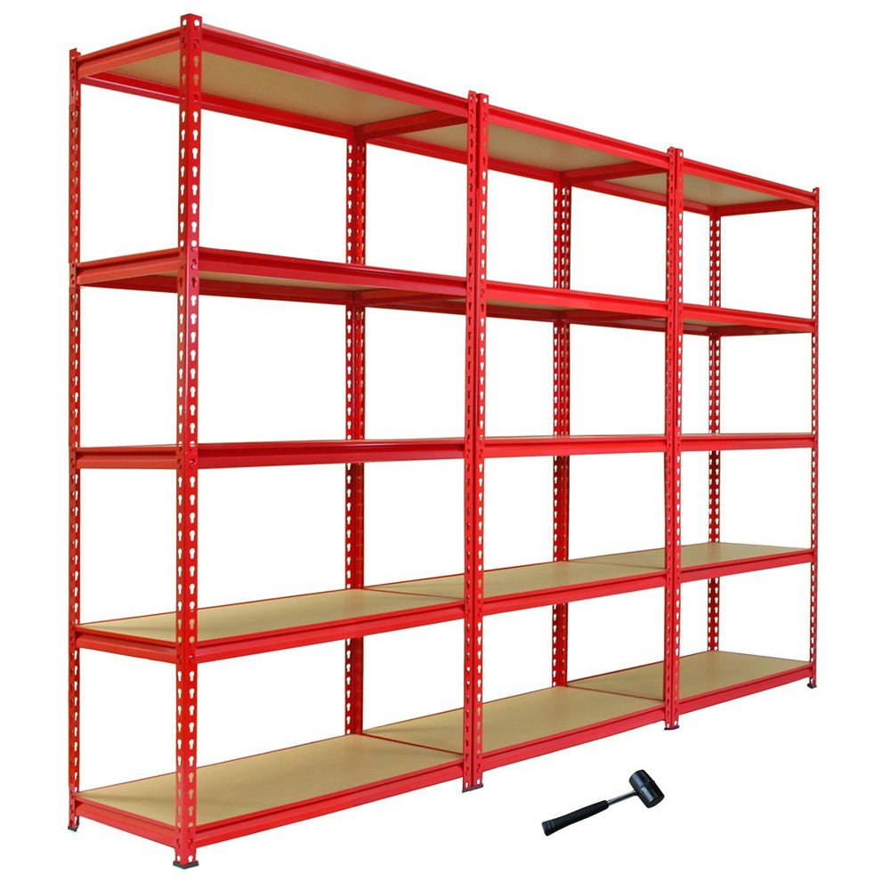Monster Racking 3 x Z-Rax Metal Racking Unit Red 90cm | Rackhams