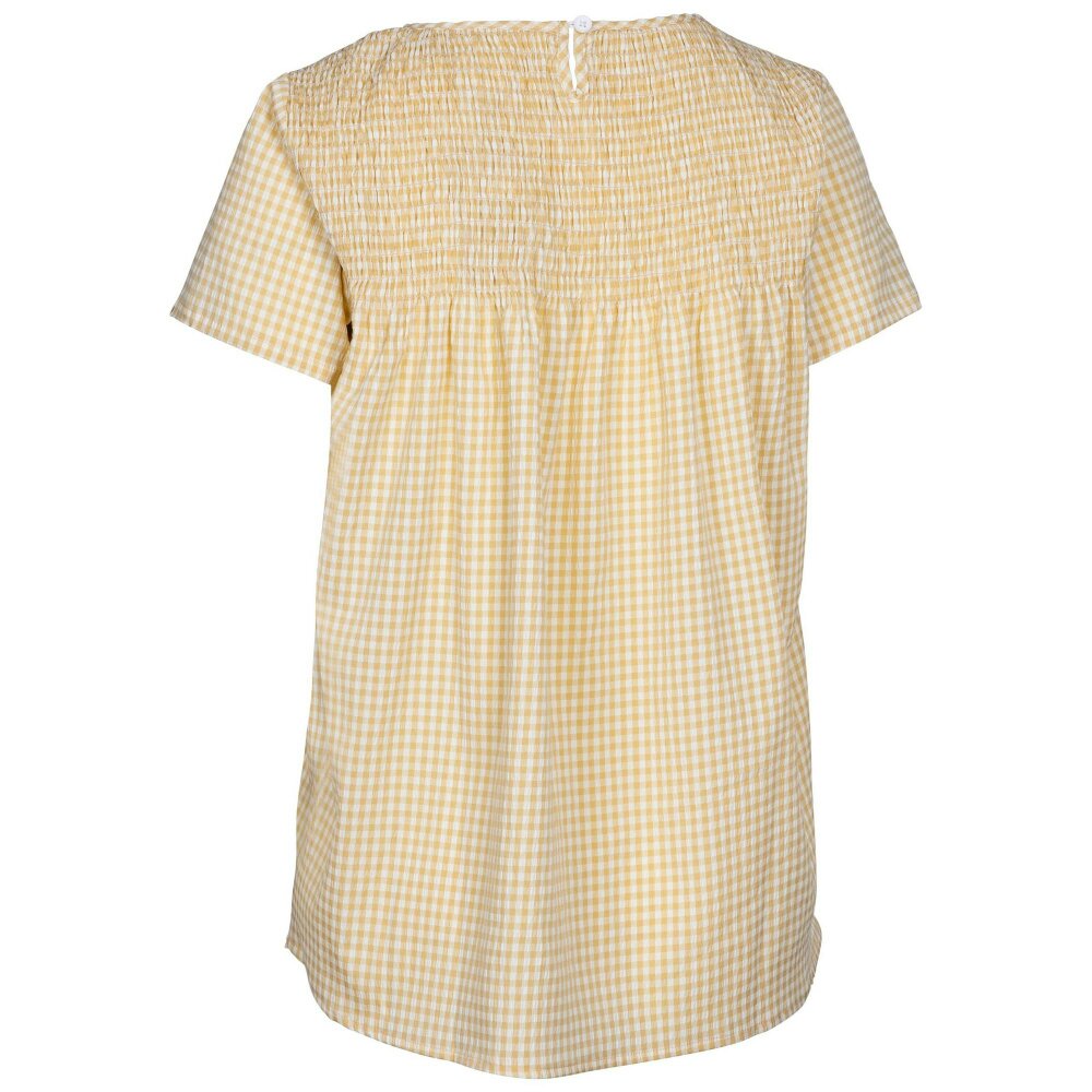 Trespass Womens Candice Gingham Smock Top - Pale Maize