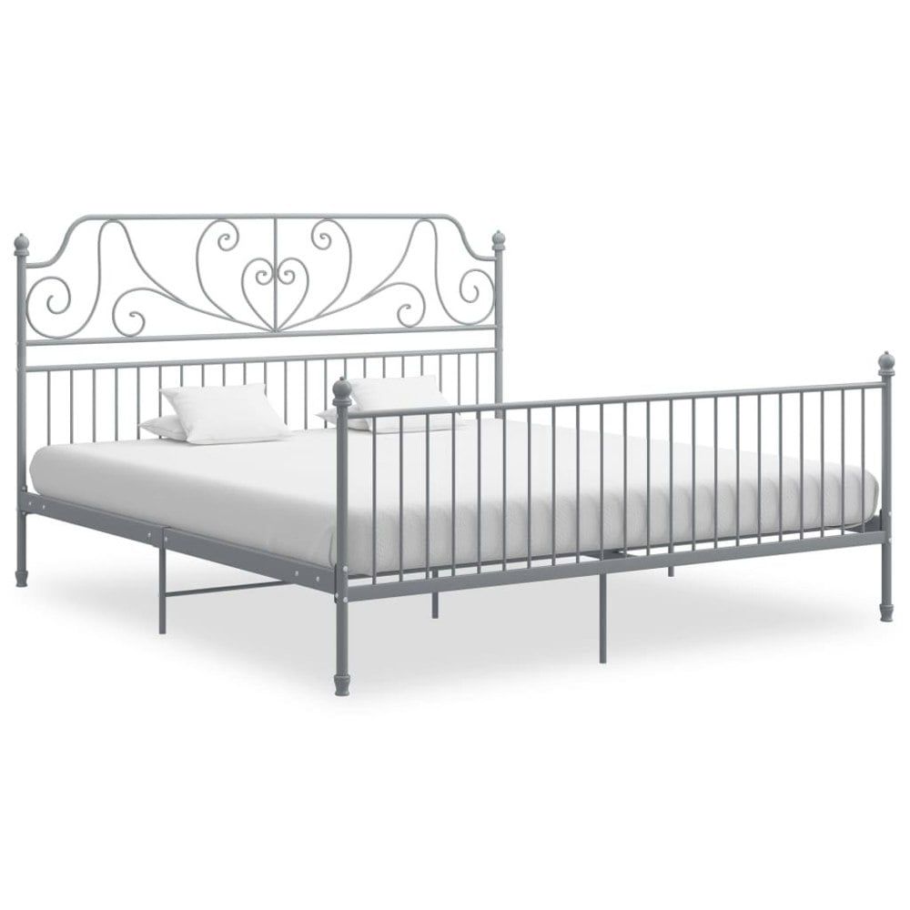 Berkfield Bed Frame Grey Metal 180x200 cm 6FT Super King