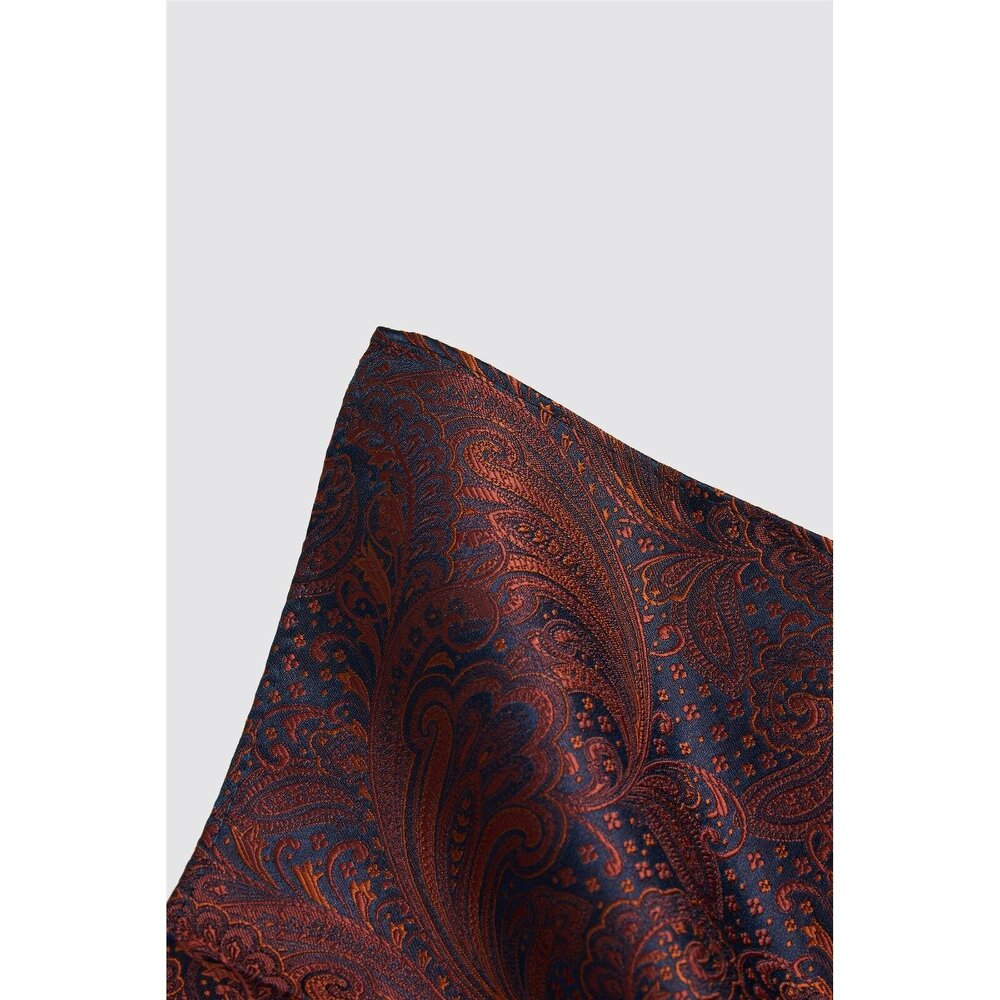 Antique Rogue Rust Paisley Pocket Square