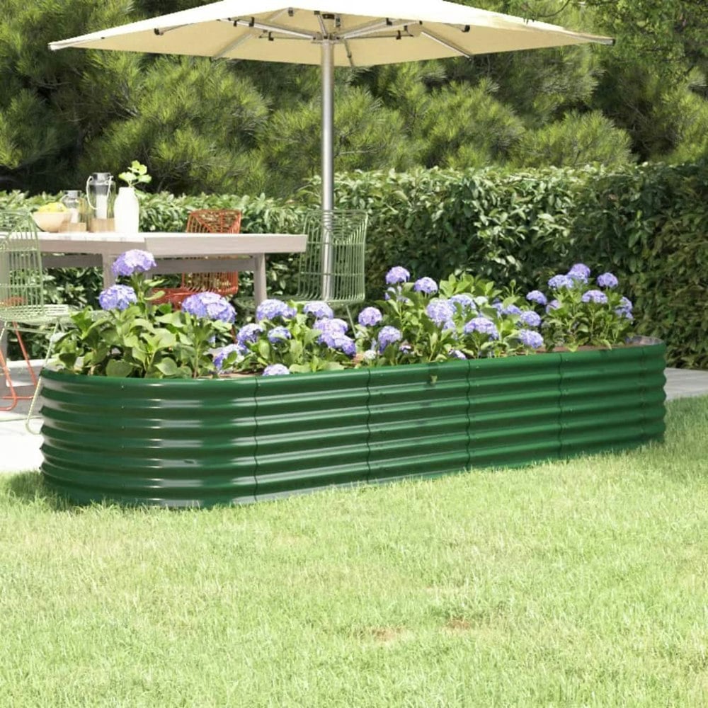 Berkfield Garden Raised Bed Powder-coated Steel 224x80x36 cm Green