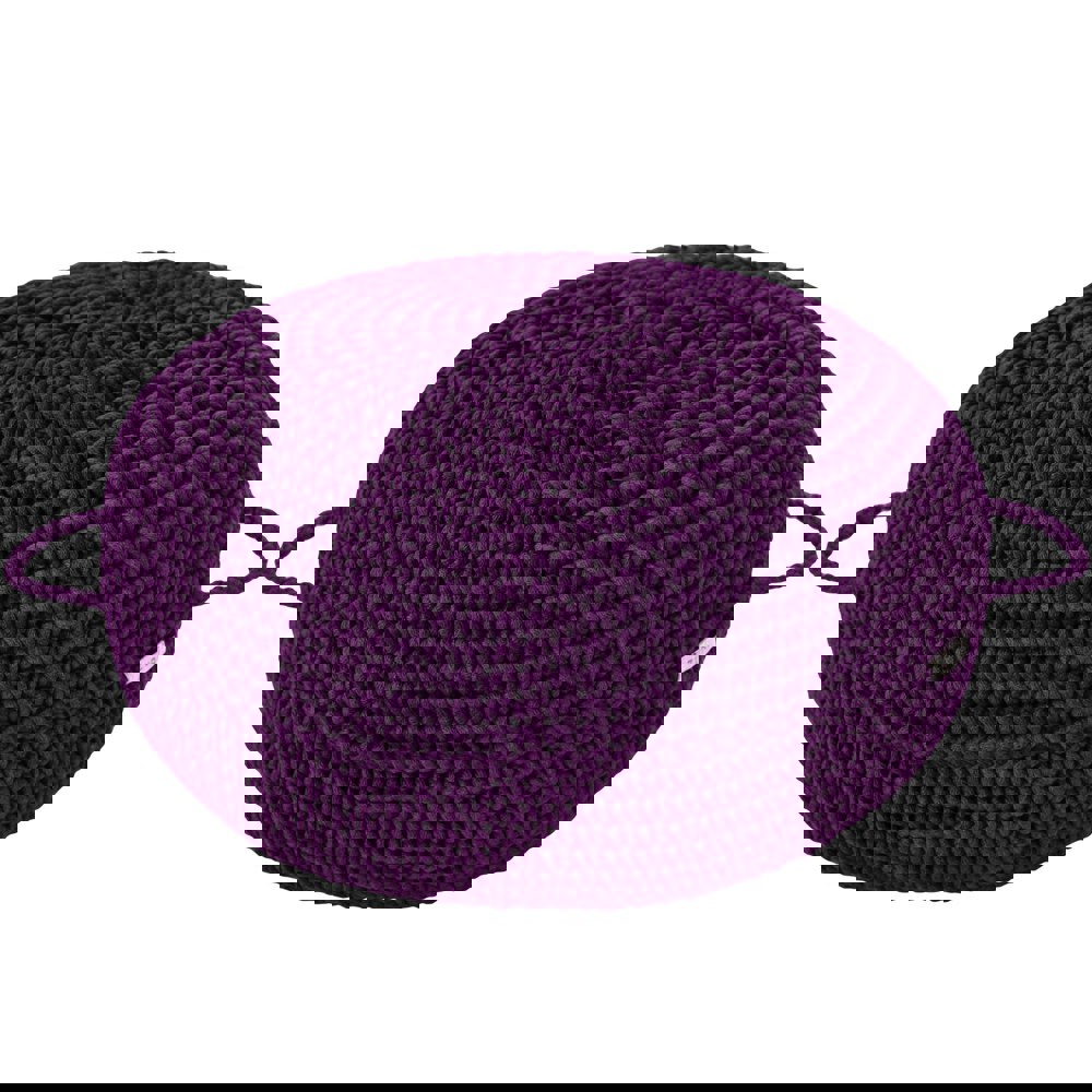 Zuri House Crochet ottoman | AUBERGINE