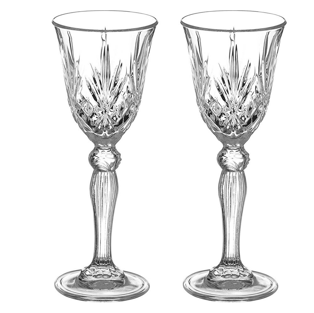 Diamante Chatsworth Crystal Nick & Nora Glasses - Set of 2