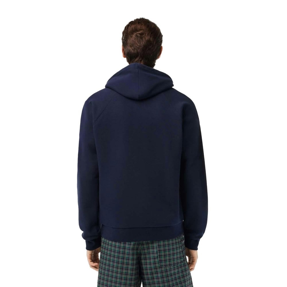 Lacoste Mens Heritage Badge Fleece Hoodie - Navy