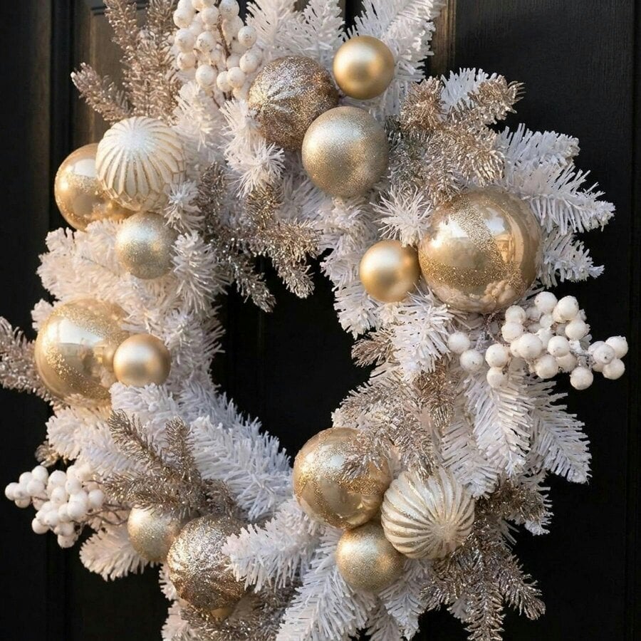 Garden Greatness Festive Foliage and Bauble Berry Wreath