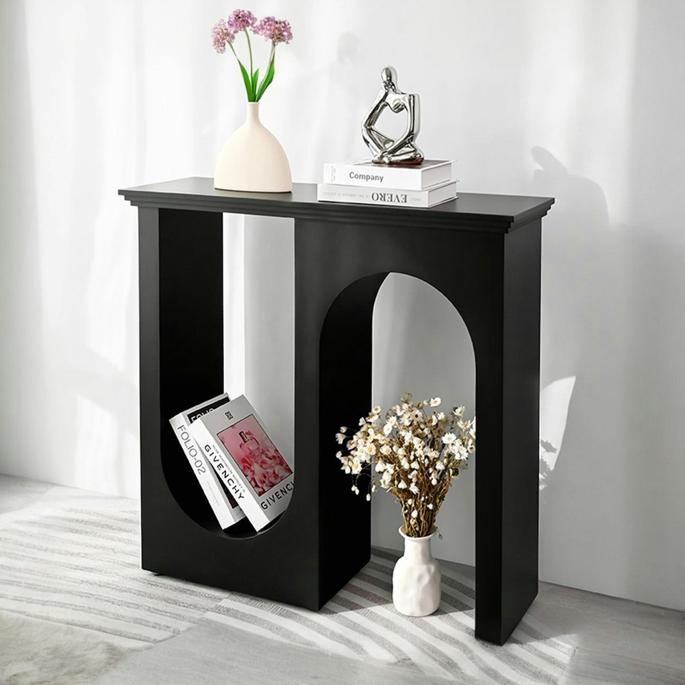 Rit Concept Hadza U Shape Console Table, Black | Rackhams
