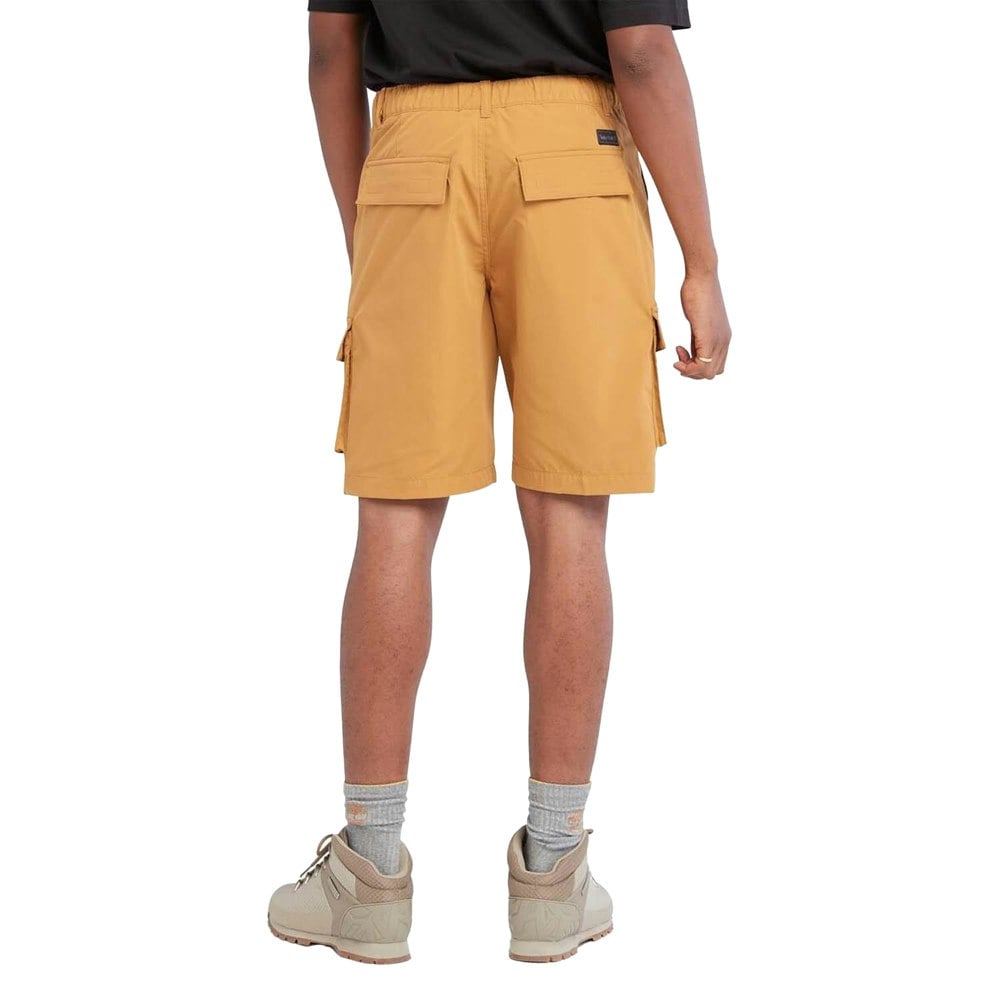 Timberland Mens Leather Badge Water Repellent Cargo Shorts - Wheat