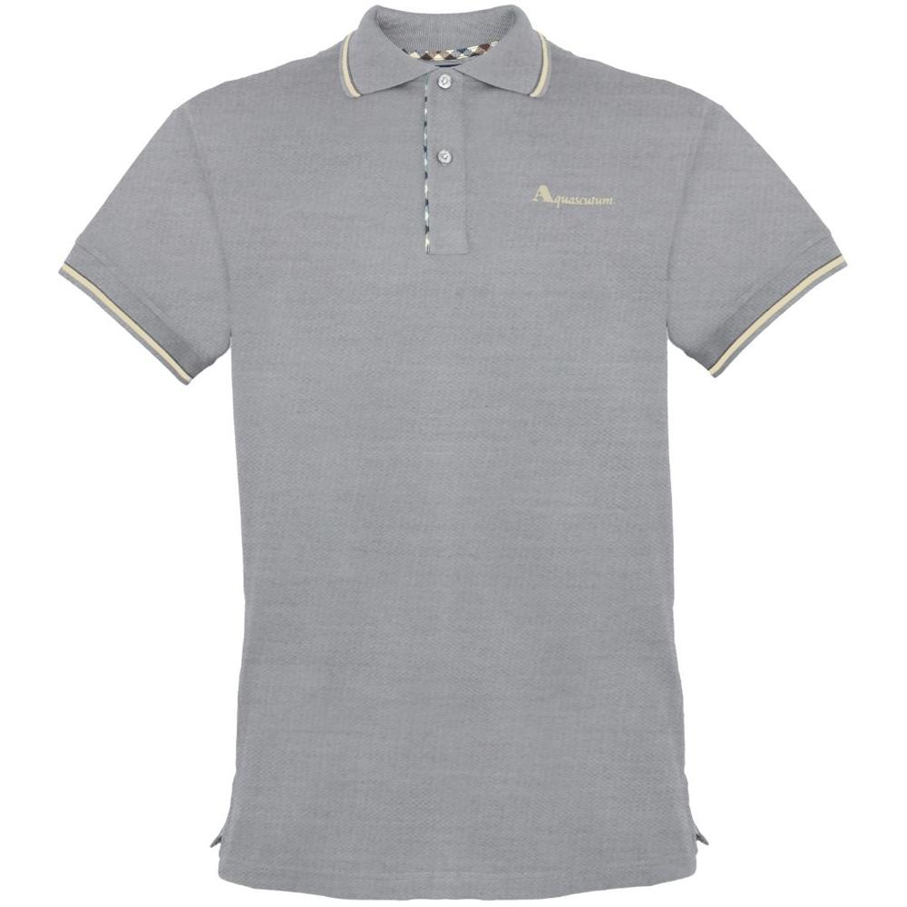 Aquascutum Tipped Collar Polo Shirt - Grey