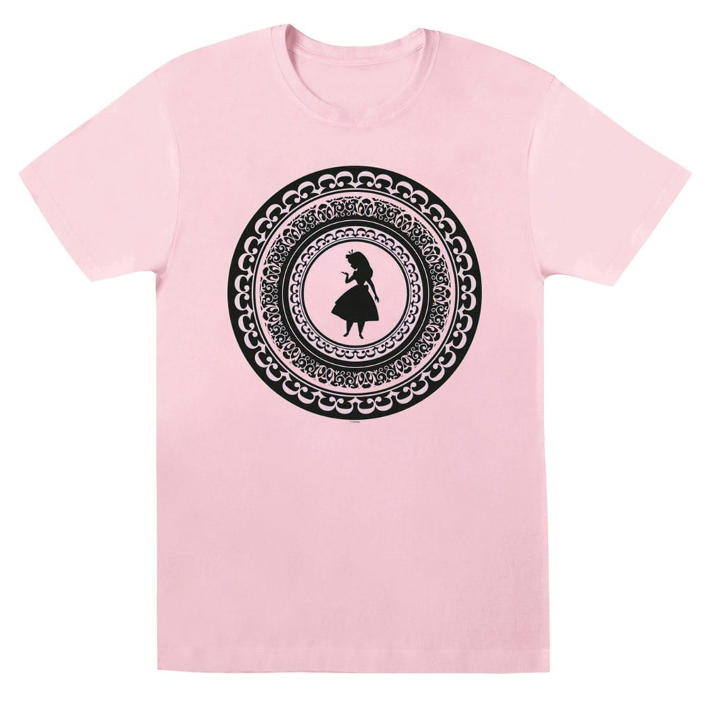 Disney Womens/Ladies Alice In Wonderland Circle Cotton Boyfriend T-Shirt - Baby Pink