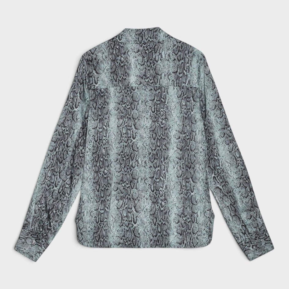 GANNI Snake Printed Shirt Blue
