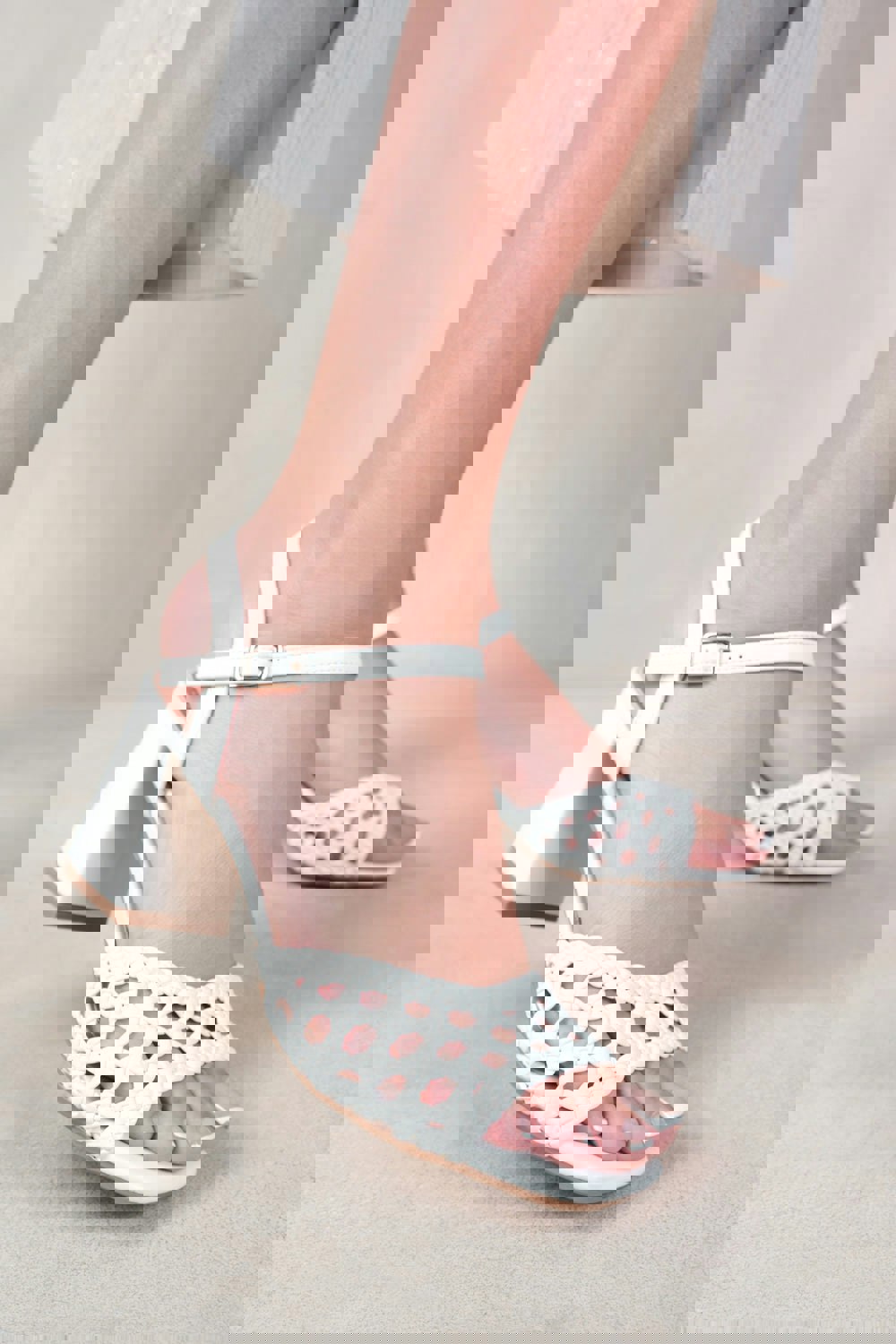 Where's That From Rise Block Heel Sandals With Braided Strap in White Faux Leather