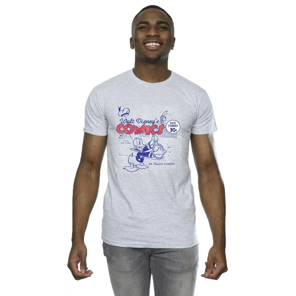 Disney Mens Donald Duck Comics T-Shirt - Sports Grey