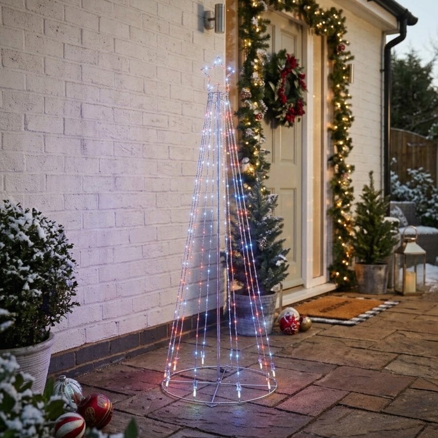 Garden Greatness 1.4m Multi Action Lit Pyramid Tree