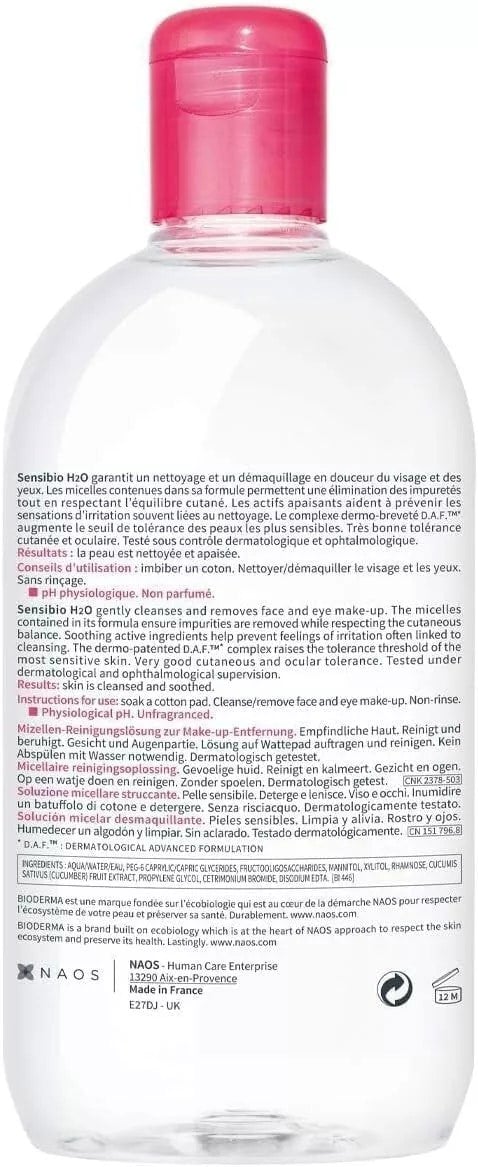 Bioderma Sensibio Cleansing Micellar Water Sensitive Skin 500ml