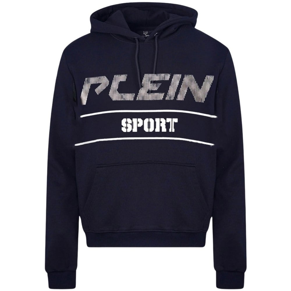 Plein Sport White Logo Navy Blue Hoodie S