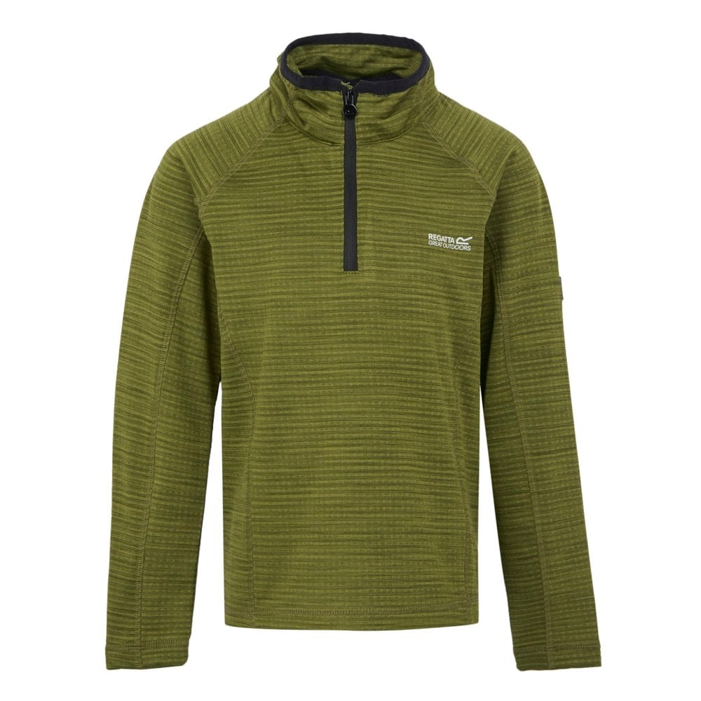 Regatta Childrens/Kids Berley Half Zip Long Sleeved Top - Nephrite Green/Black