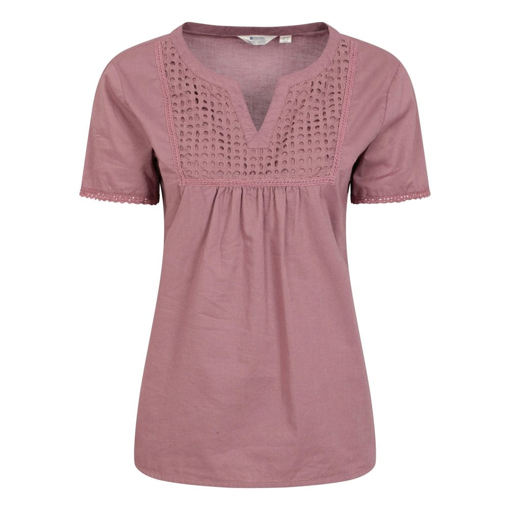 Mountain Warehouse Womens/Ladies Paris Embroidered Top - Dusky Purple