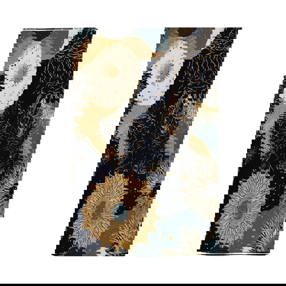 Warren Reed Abstract Blue Gold Moon Sun Tea Towel