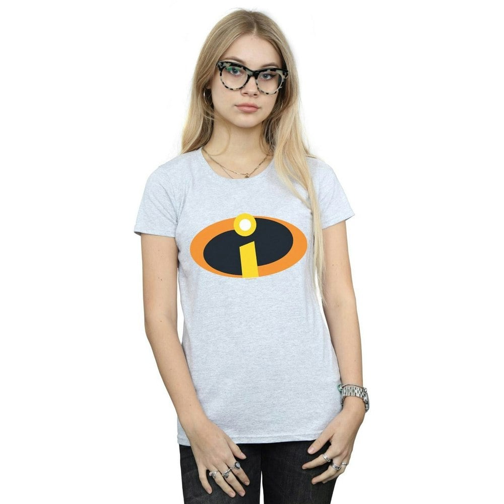 Disney Womens/Ladies The Incredibles Costume Logo Cotton T-Shirt - Sports Grey