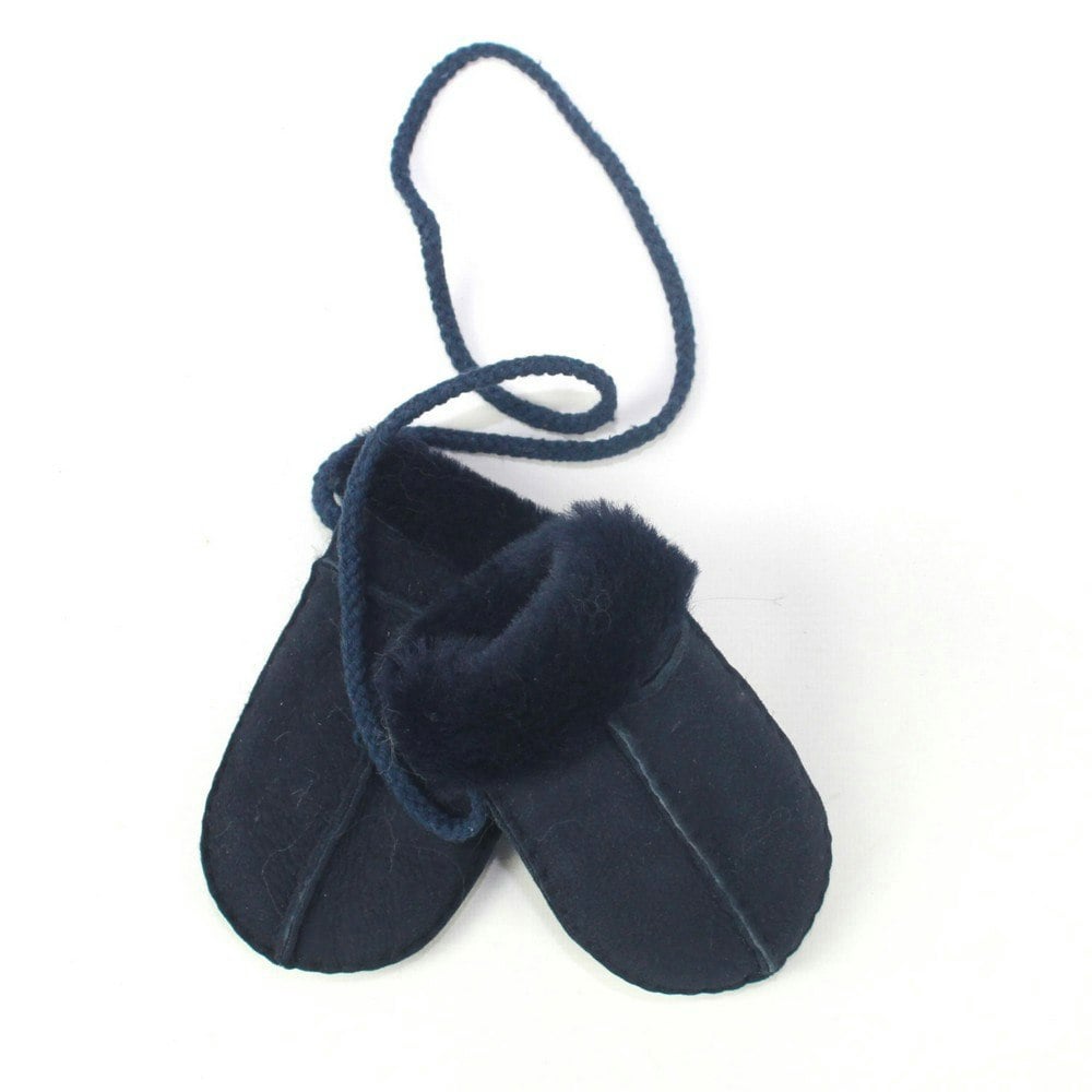 Eastern Counties Leather Childrens/Kids Puddy Sheepskin Mittens - Navy