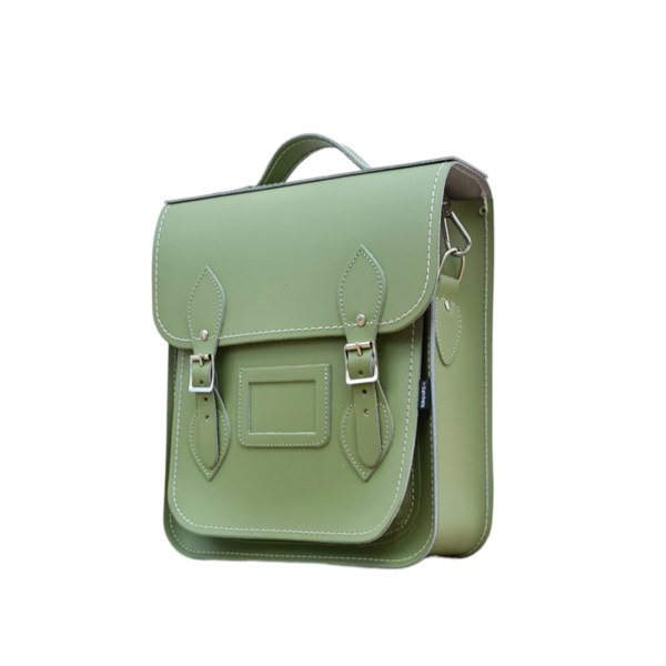 Zatchels Handmade Leather City Backpack - Sage Green