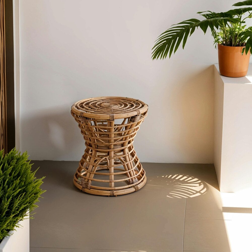 Interiors by Premier Maka Natural Rattan Stool