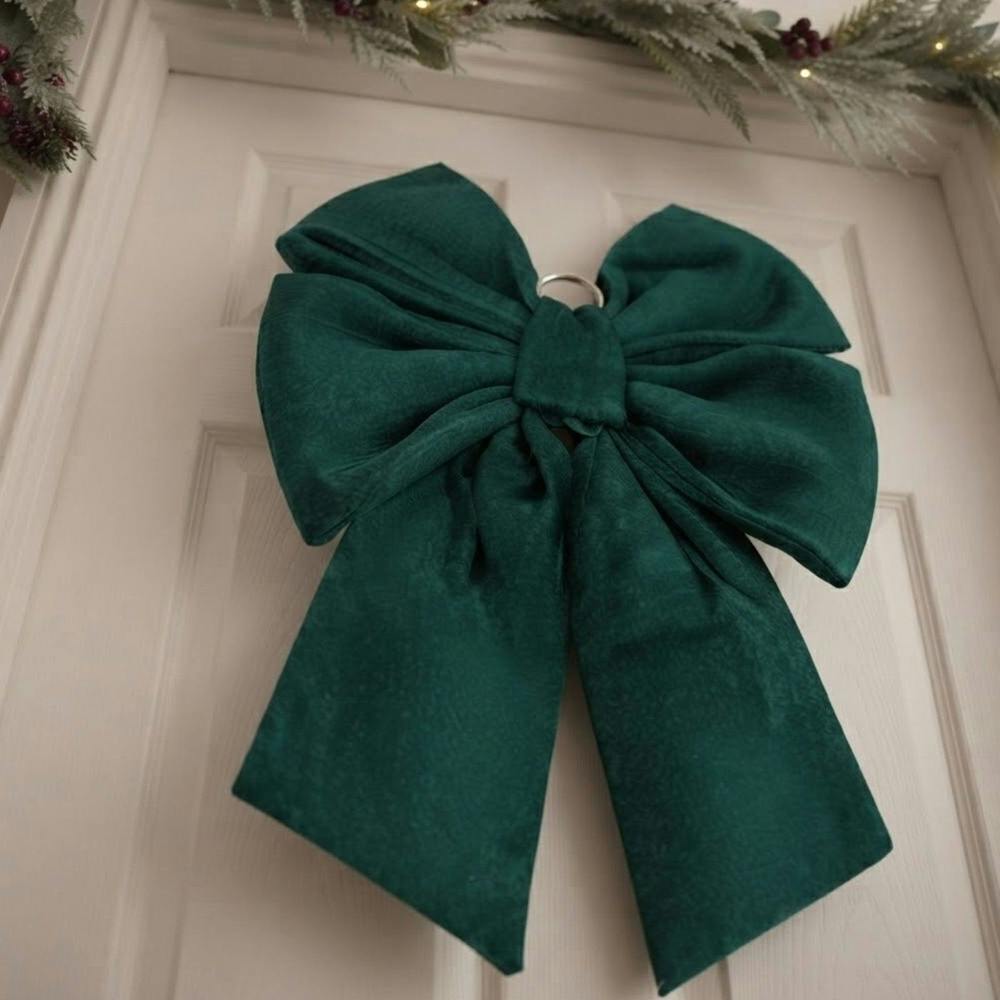 Garden Greatness XL Dark Green Velvet Decorative Bow