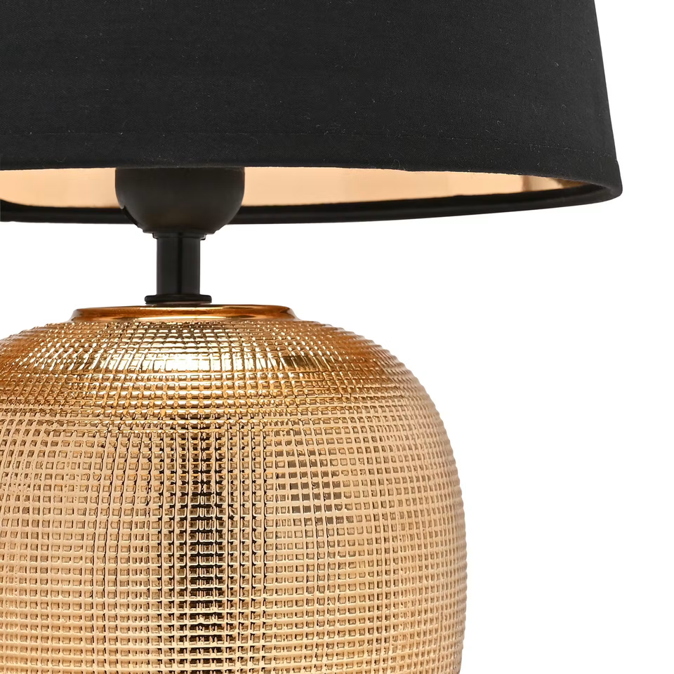 Hestia Gold & Black Textured Lamp
