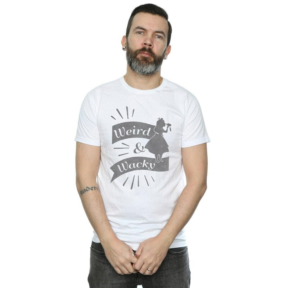 Disney Mens Alice In Wonderland Weird And Wacky T-Shirt - White