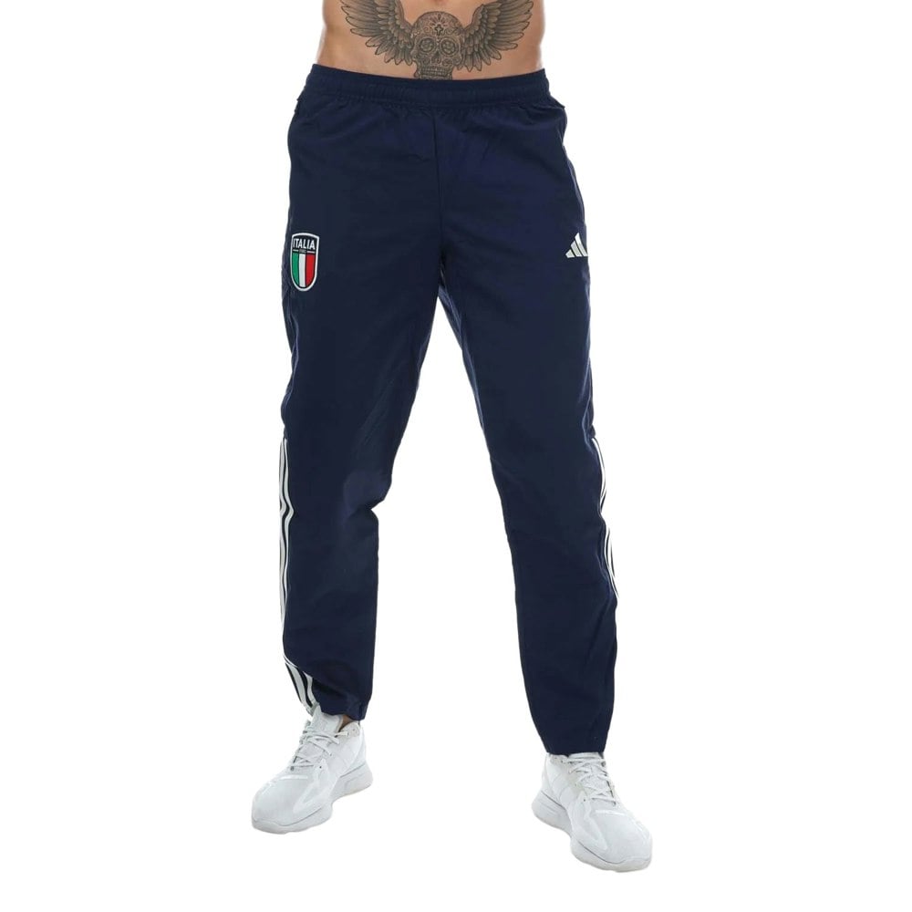 Adidas Mens 2023/24 Italy Presentation Jogging Bottoms - Blue