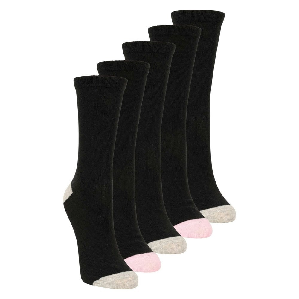 Mountain Warehouse Womens/Ladies Odour Control Socks (Pack of 5) - Jet Black