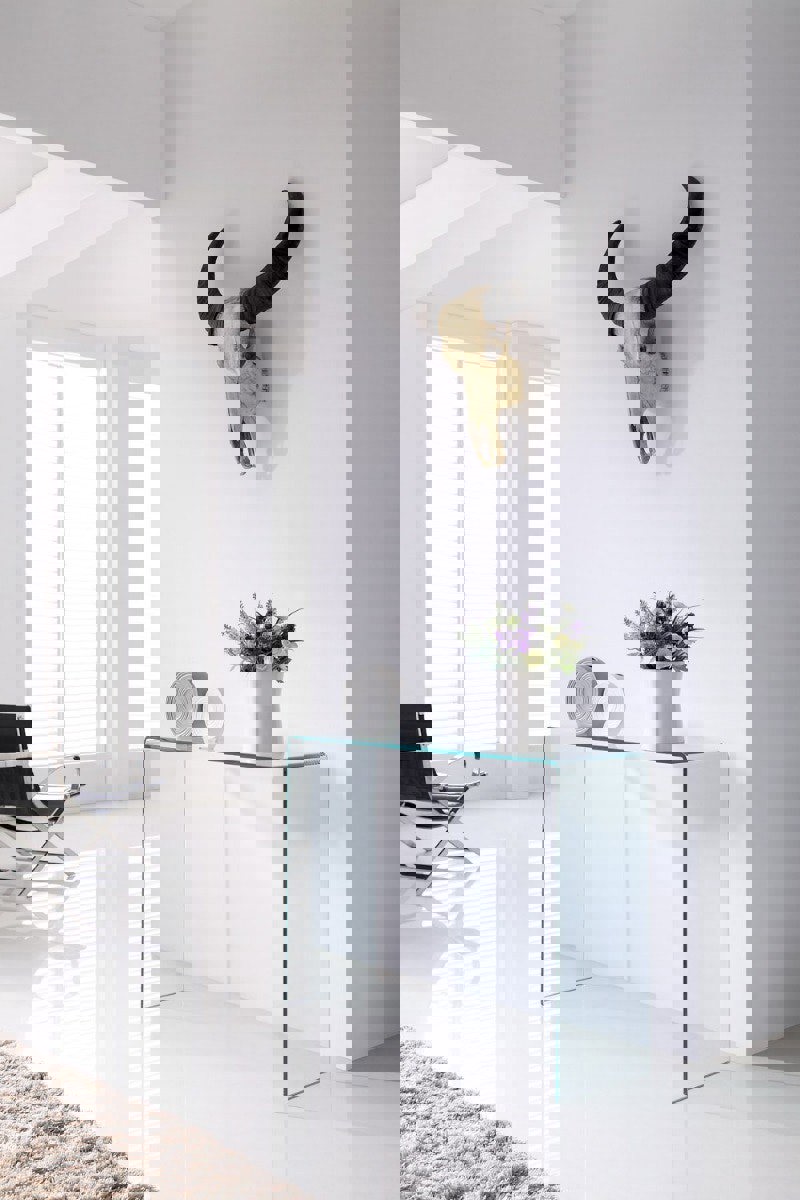 That's Furniture Crystal Stylish Curved Glass Hallway Console Table - 110cm