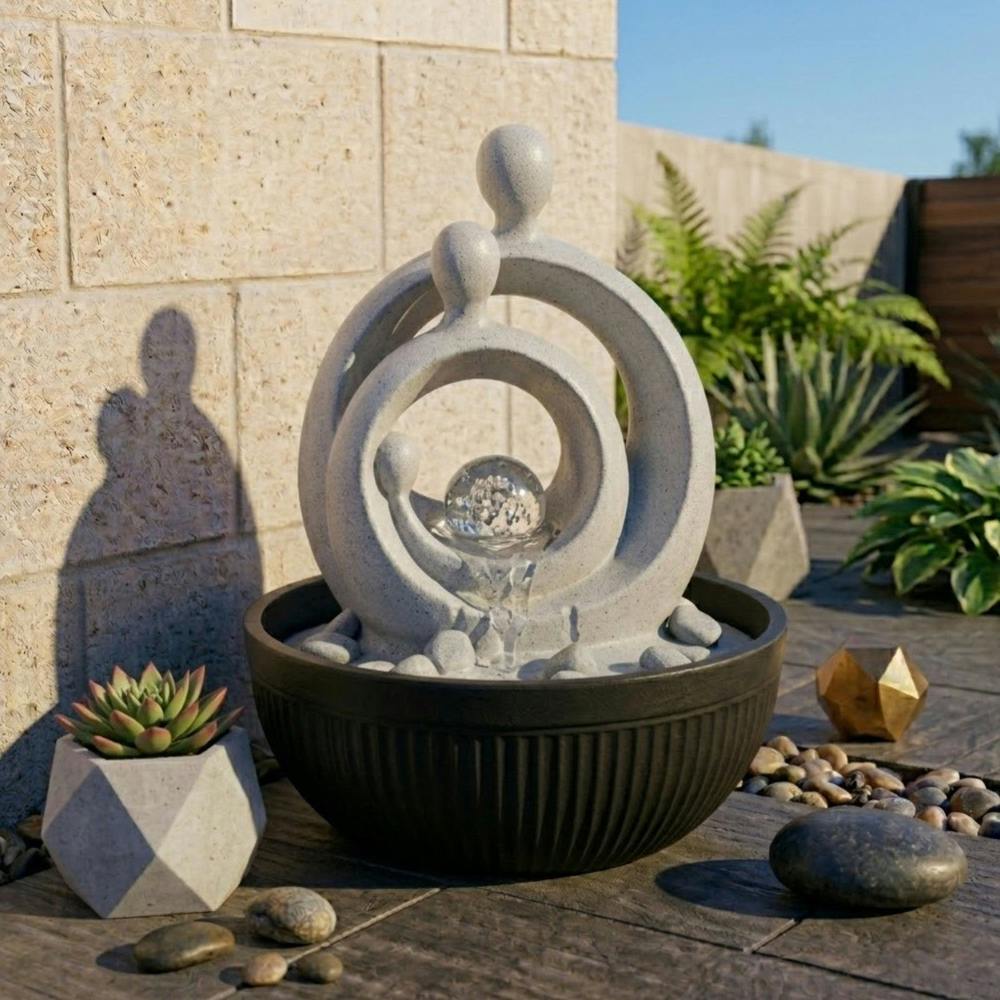 Garden Greatness Abstract Family LED Ball Water Feature