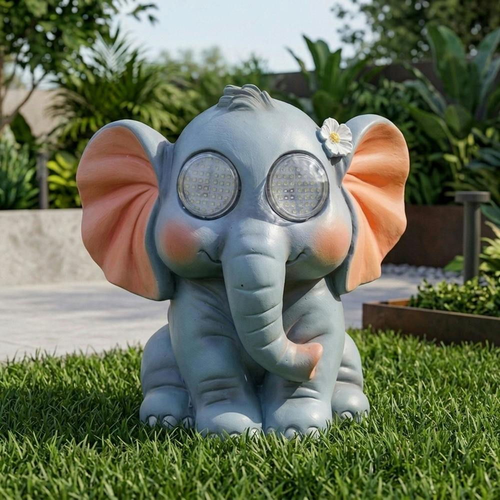 Garden Greatness Blinkin' Elephant Solar Garden Light